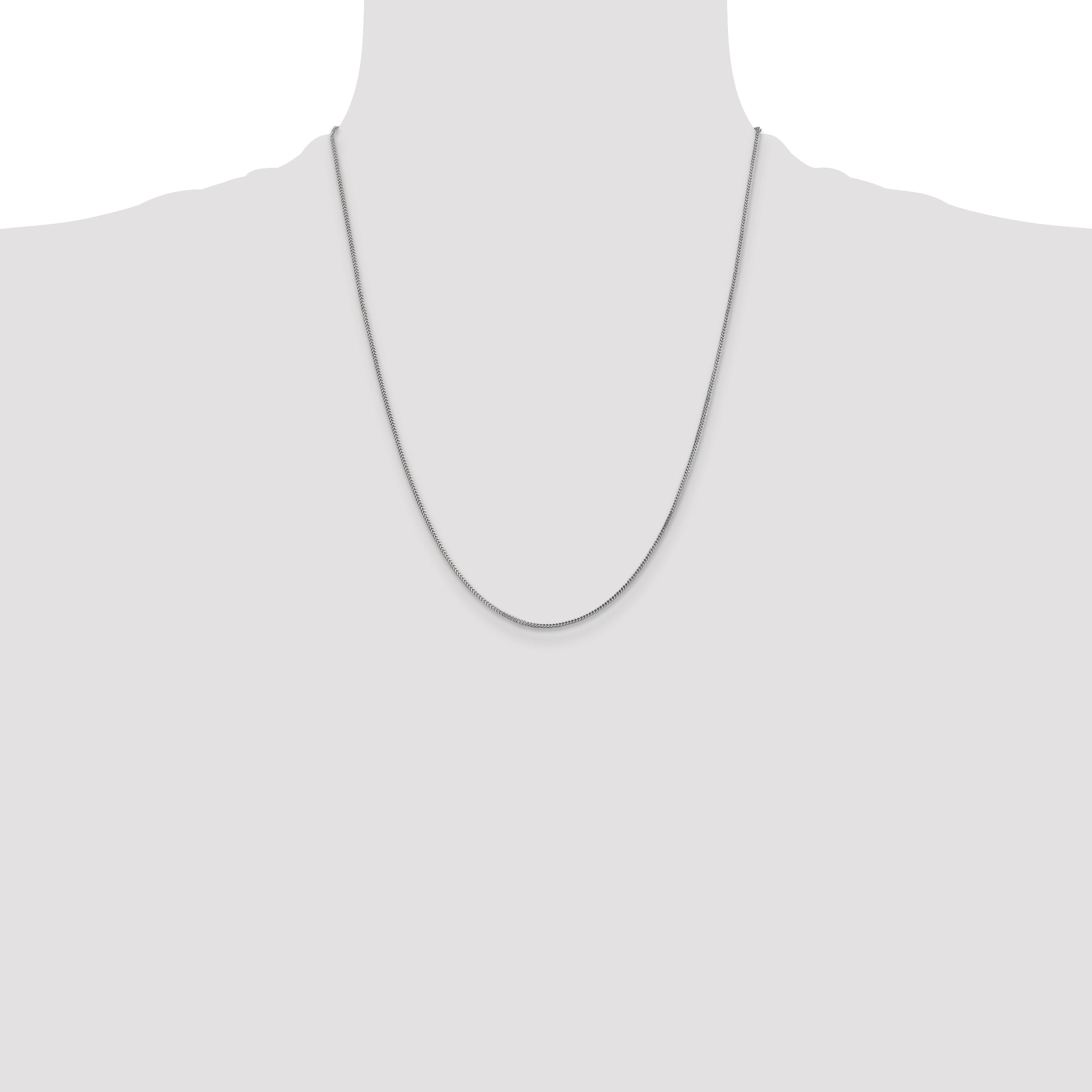 14K White Gold 22 inch .9mm Franco with Lobster Clasp Chain