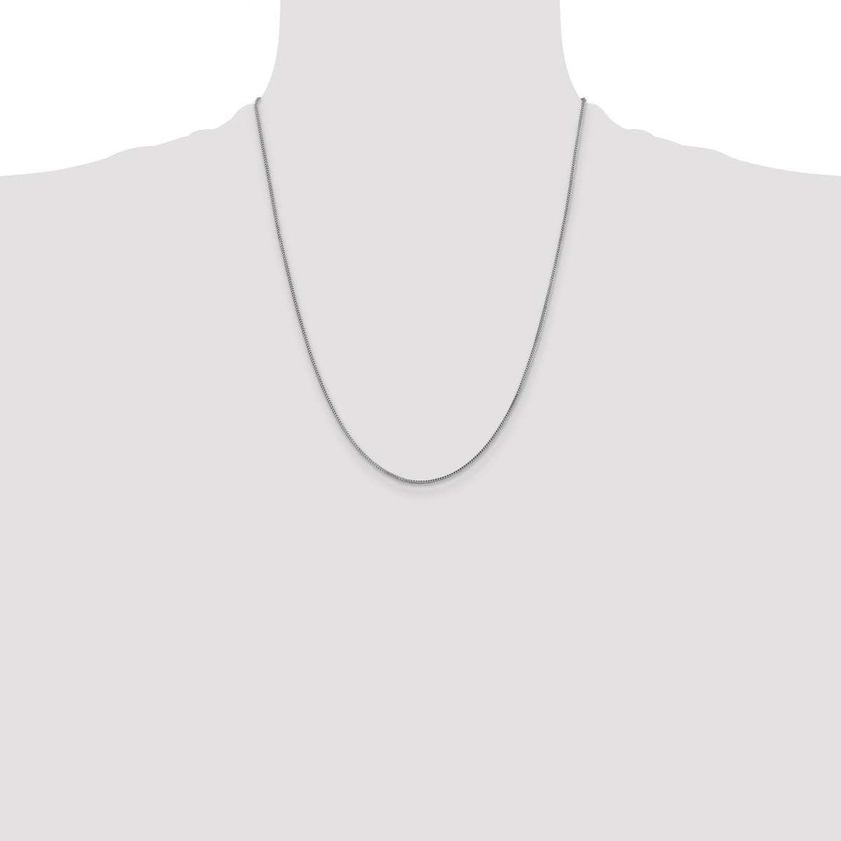 14K White Gold Solid Franco Chain Necklace 0.9mm - Sophia Jewelers