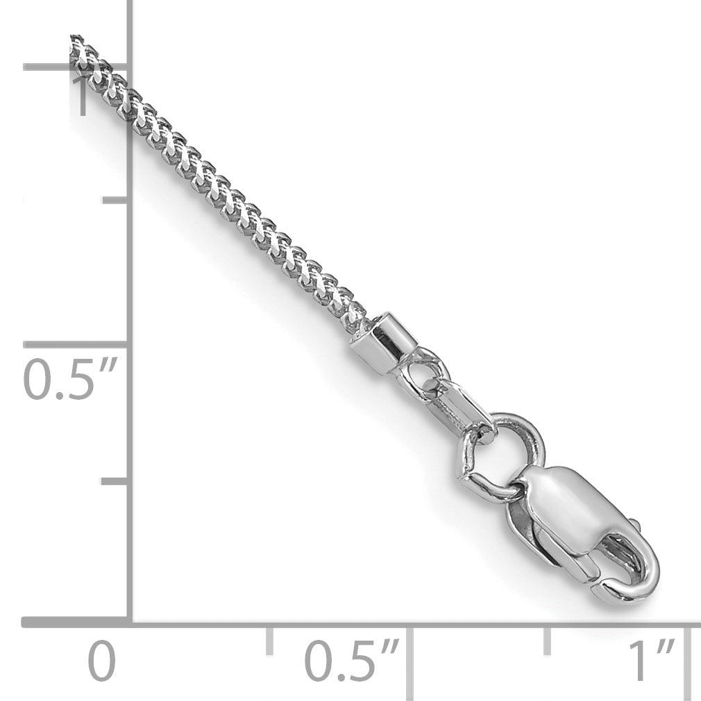 14K White Gold Solid Franco Chain Necklace 0.9mm - Sophia Jewelers