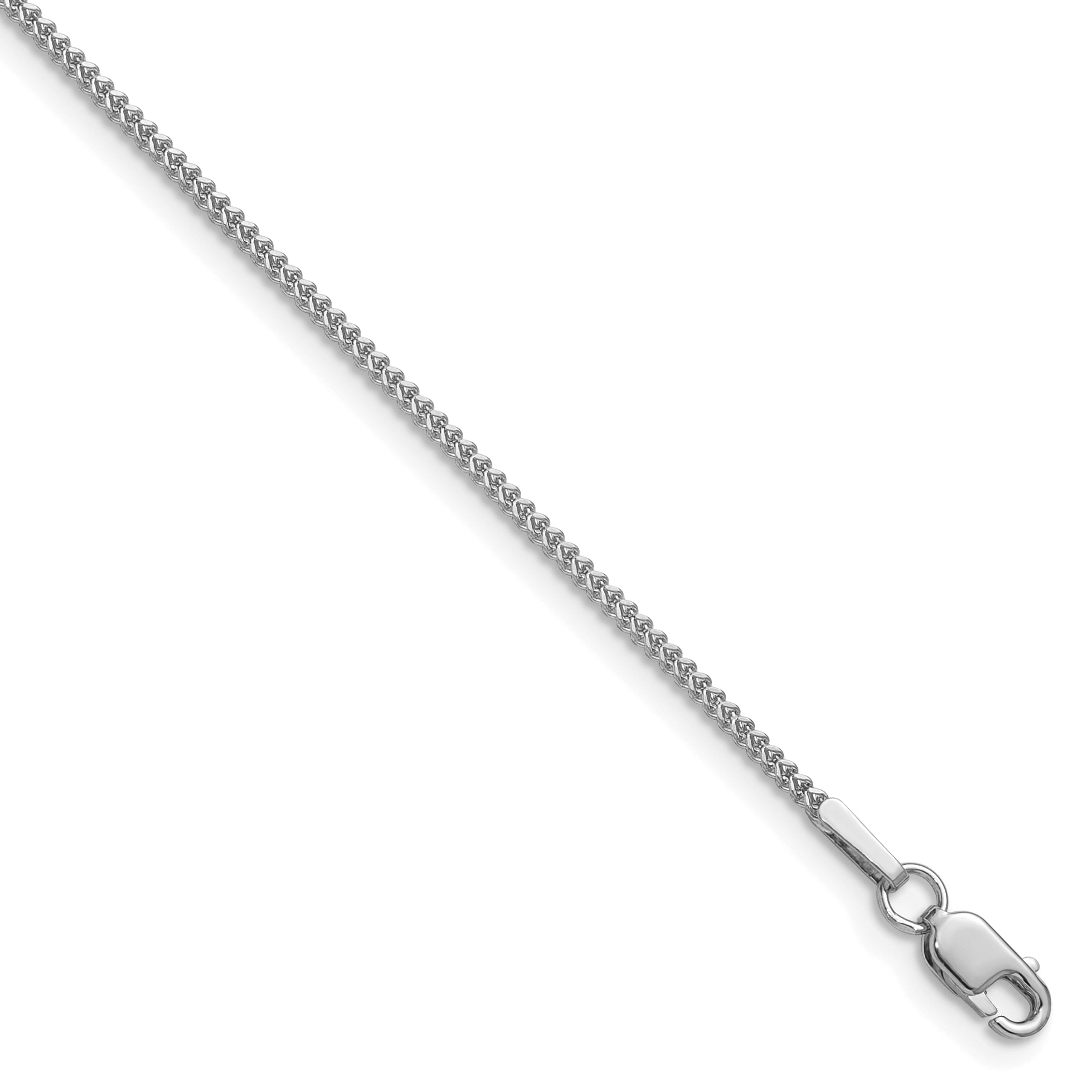 14K White Gold Solid Franco Chain Necklace 0.9mm