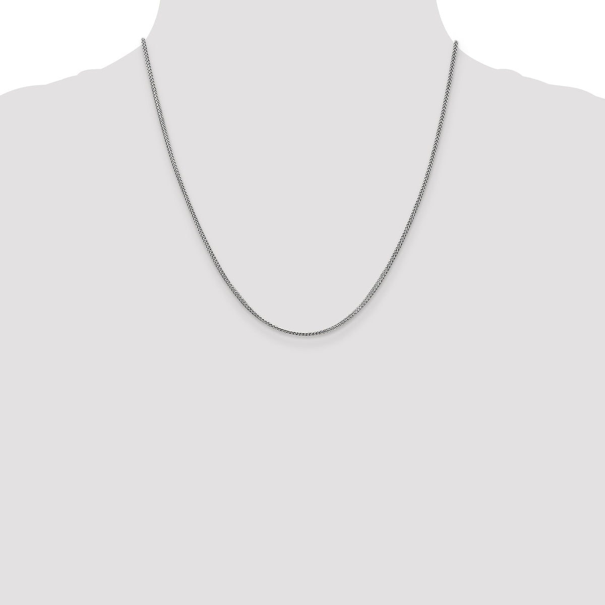 14K White Gold 20 inch 1mm Franco with Lobster Clasp Chain