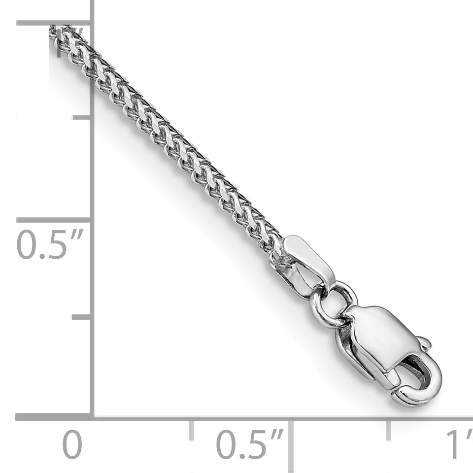 14K White Gold 8 inch 1mm Franco with Lobster Clasp Bracelet