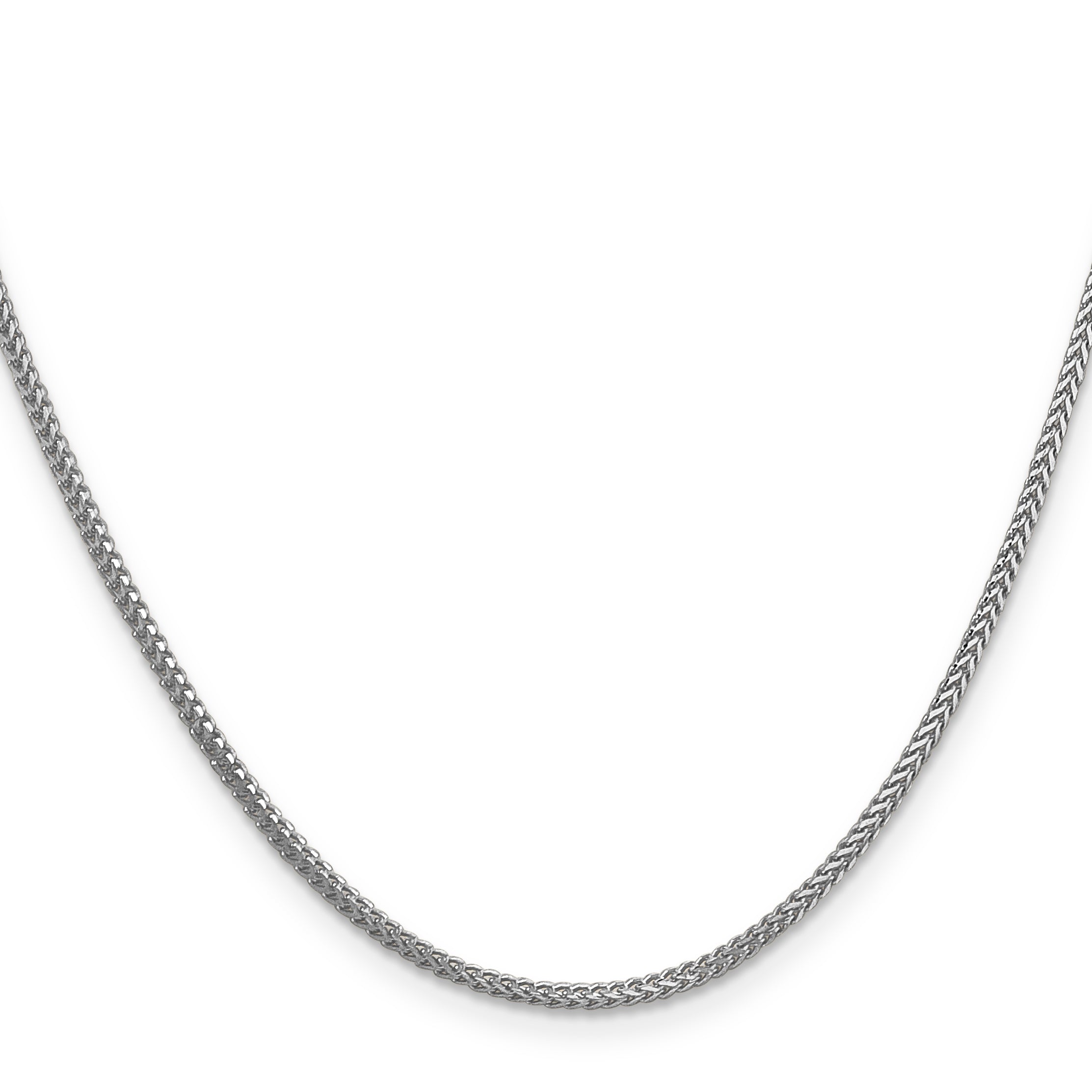 14K White Gold 24 inch 1.3mm Franco with Lobster Clasp Chain