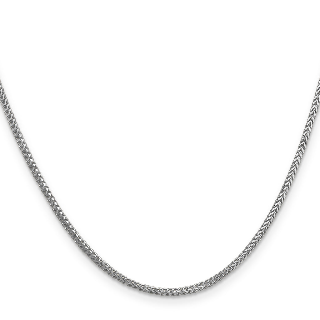14K White Gold Solid Franco Chain Necklace 1.3mm