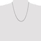 14K White Gold Solid Franco Chain Necklace 1.3mm, 7–24 Inch - Sophia Jewelers
