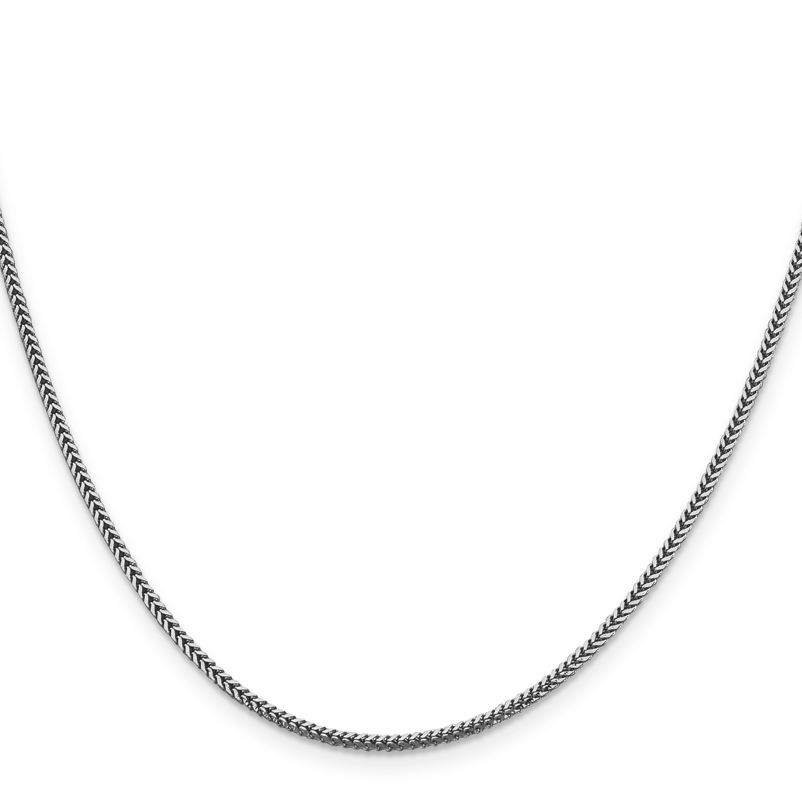 14K White Gold Solid Franco Chain Necklace 1.4mm