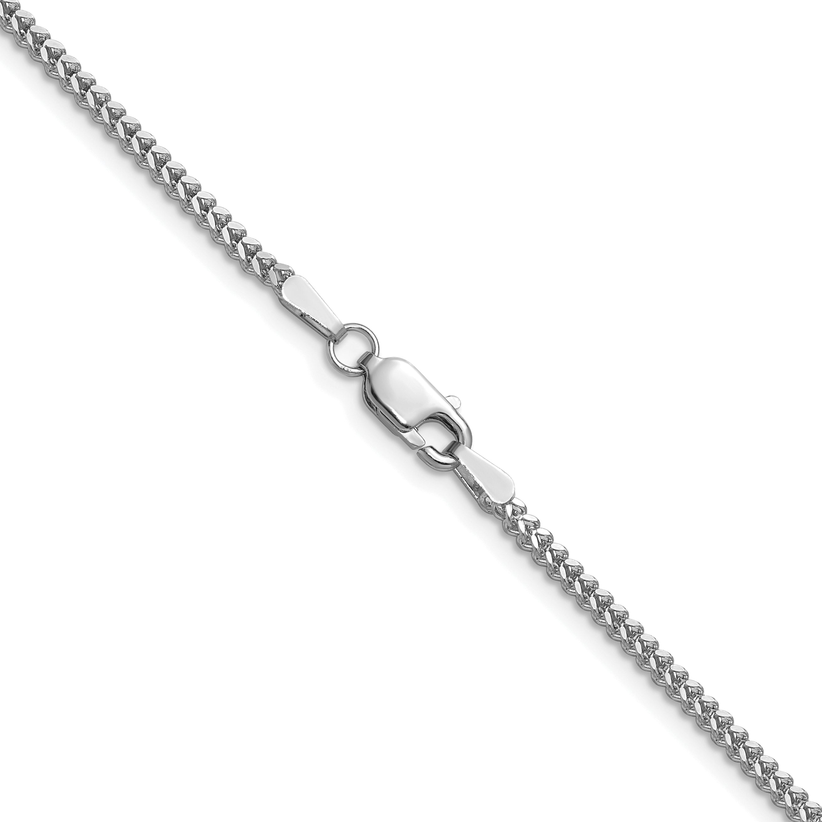 14K White Gold Solid Franco Chain Necklace 1.4mm