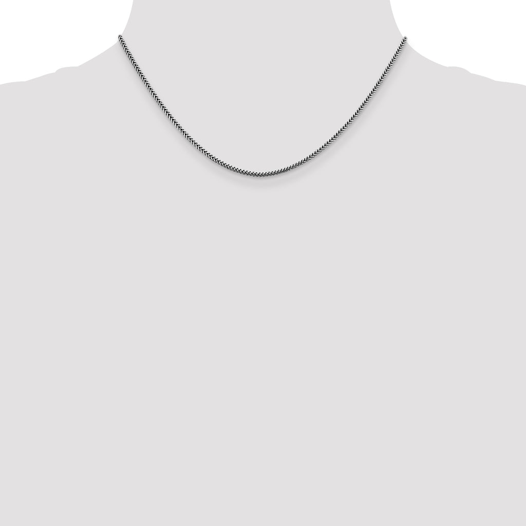 14K White Gold Solid Franco Chain Necklace 1.4mm