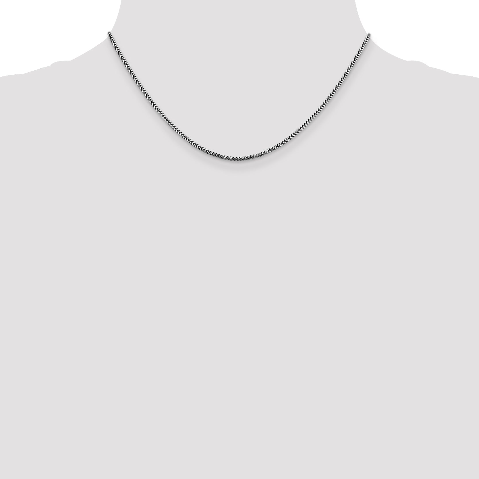 14K White Gold Solid Franco Chain Necklace 1.4mm
