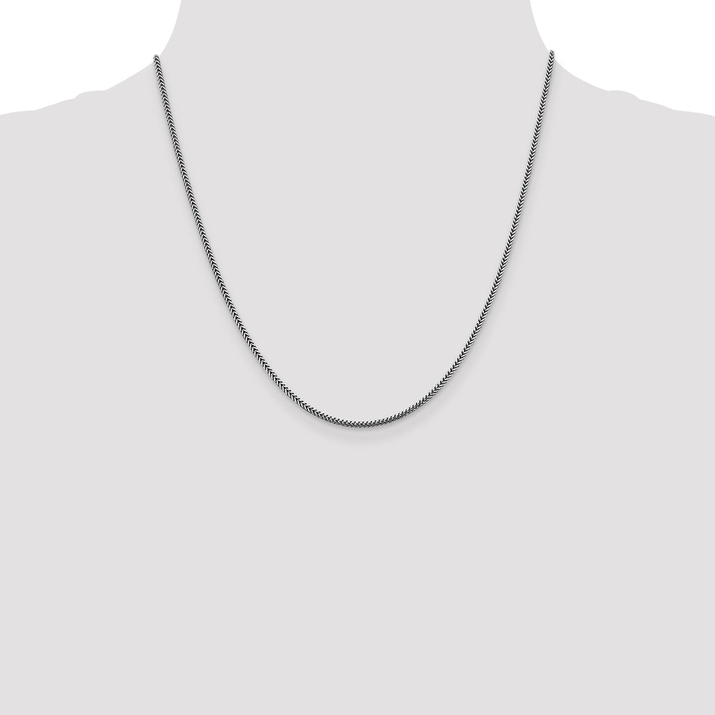 14K White Gold 20 inch 1.4mm Franco with Lobster Clasp Chain