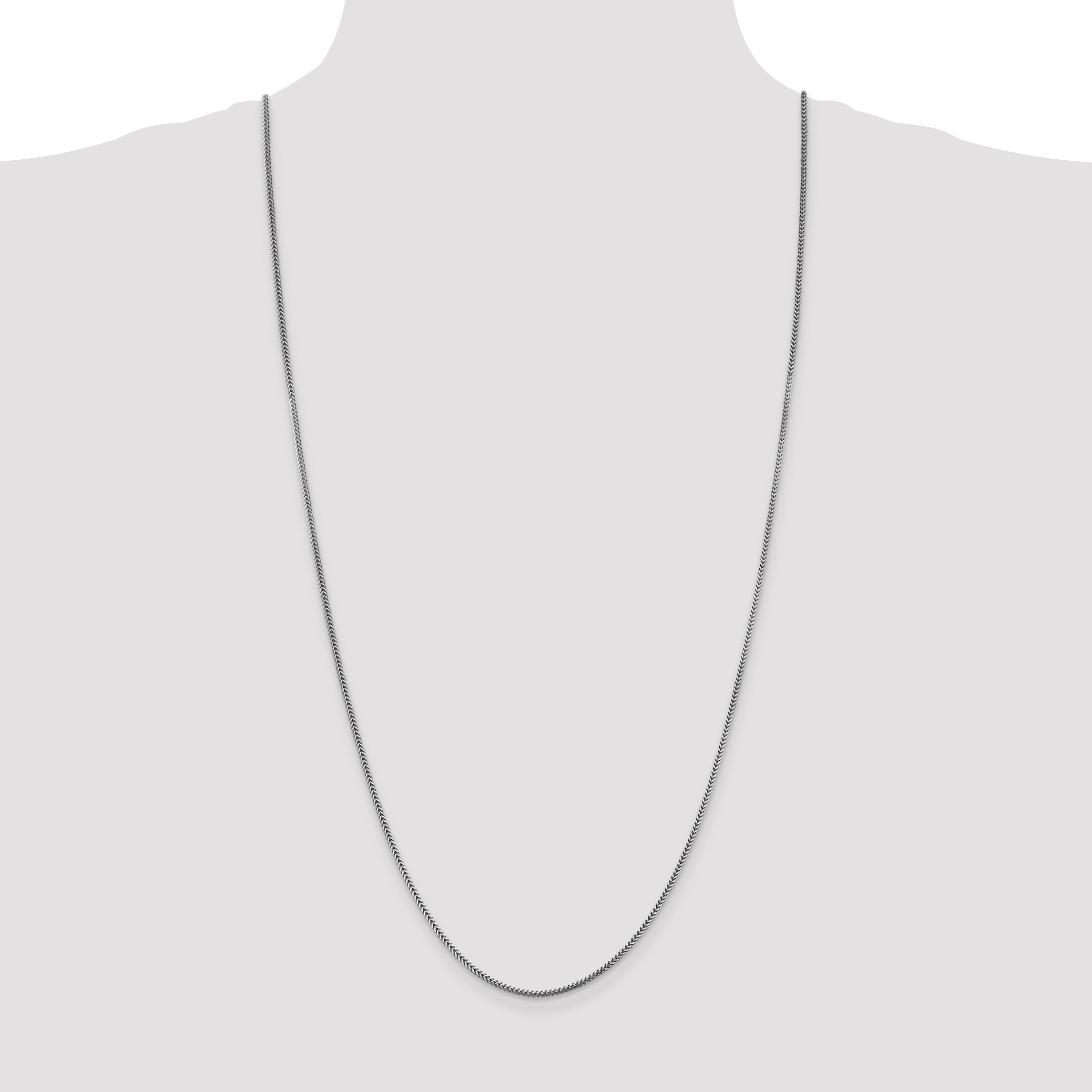 14K White Gold 30 inch 1.4mm Franco with Lobster Clasp Chain