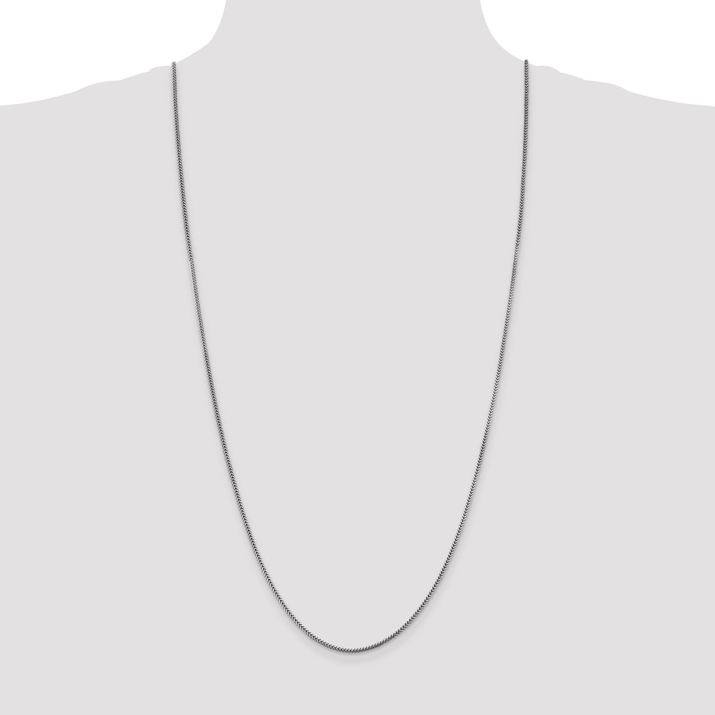 14K White Gold 30 inch 1.4mm Franco with Lobster Clasp Chain