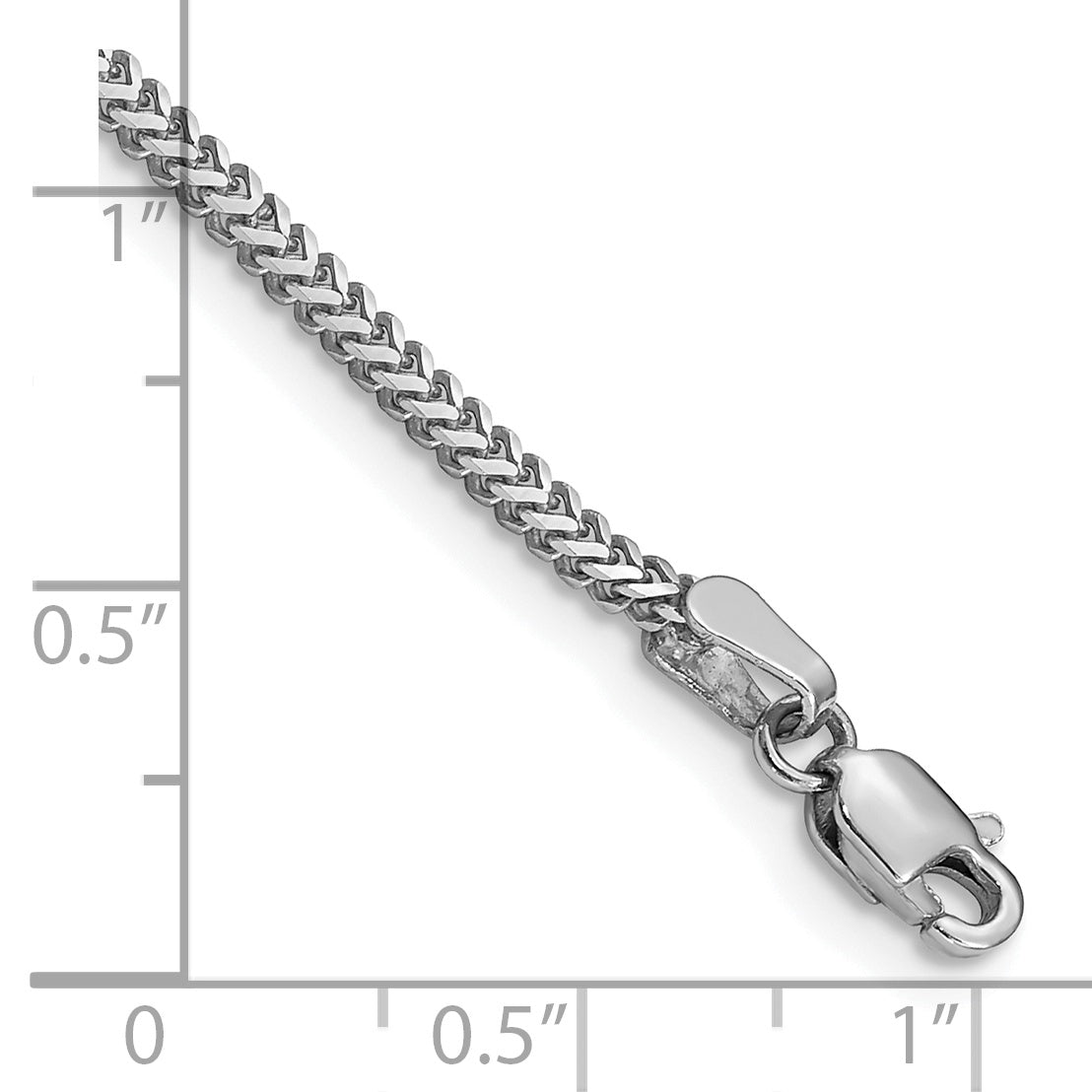 14K White Gold 8 inch 1.4mm Franco with Lobster Clasp Bracelet