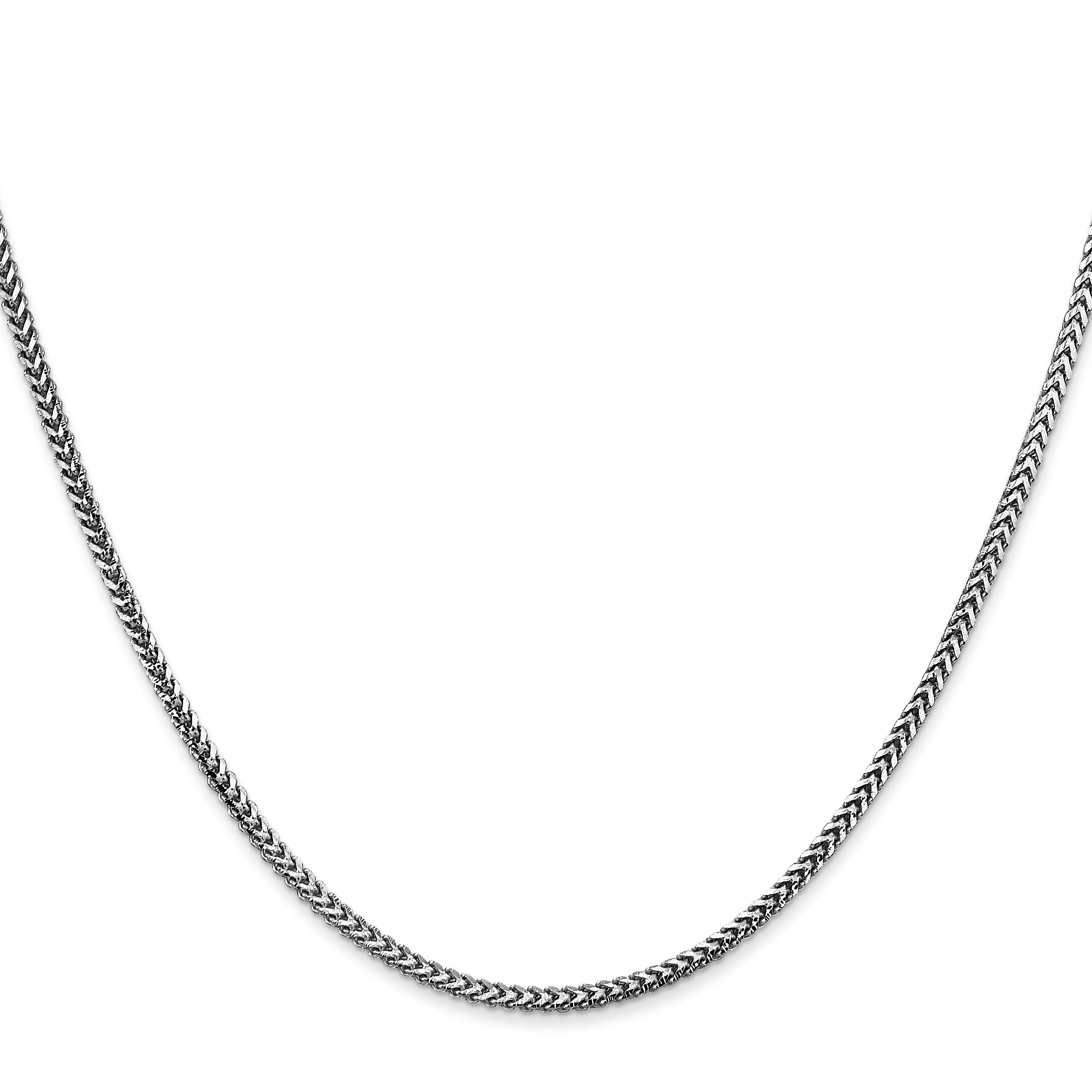 14K White Gold 30 inch 1.5mm Franco with Lobster Clasp Chain