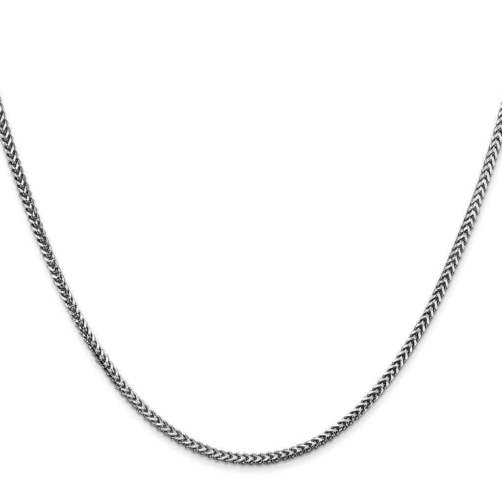 14K White Gold 30 inch 1.5mm Franco with Lobster Clasp Chain