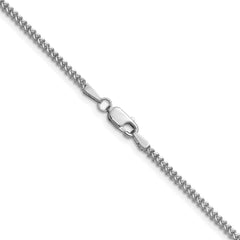 14K White Gold 30 inch 1.5mm Franco with Lobster Clasp Chain