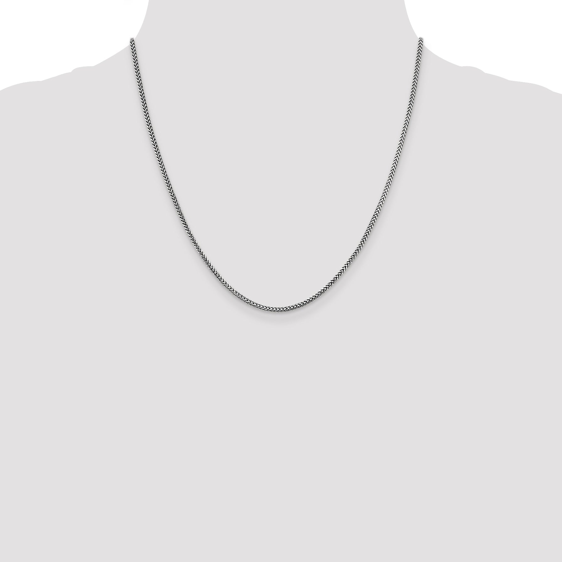 14K White Gold 20 inch 1.5mm Franco with Lobster Clasp Chain