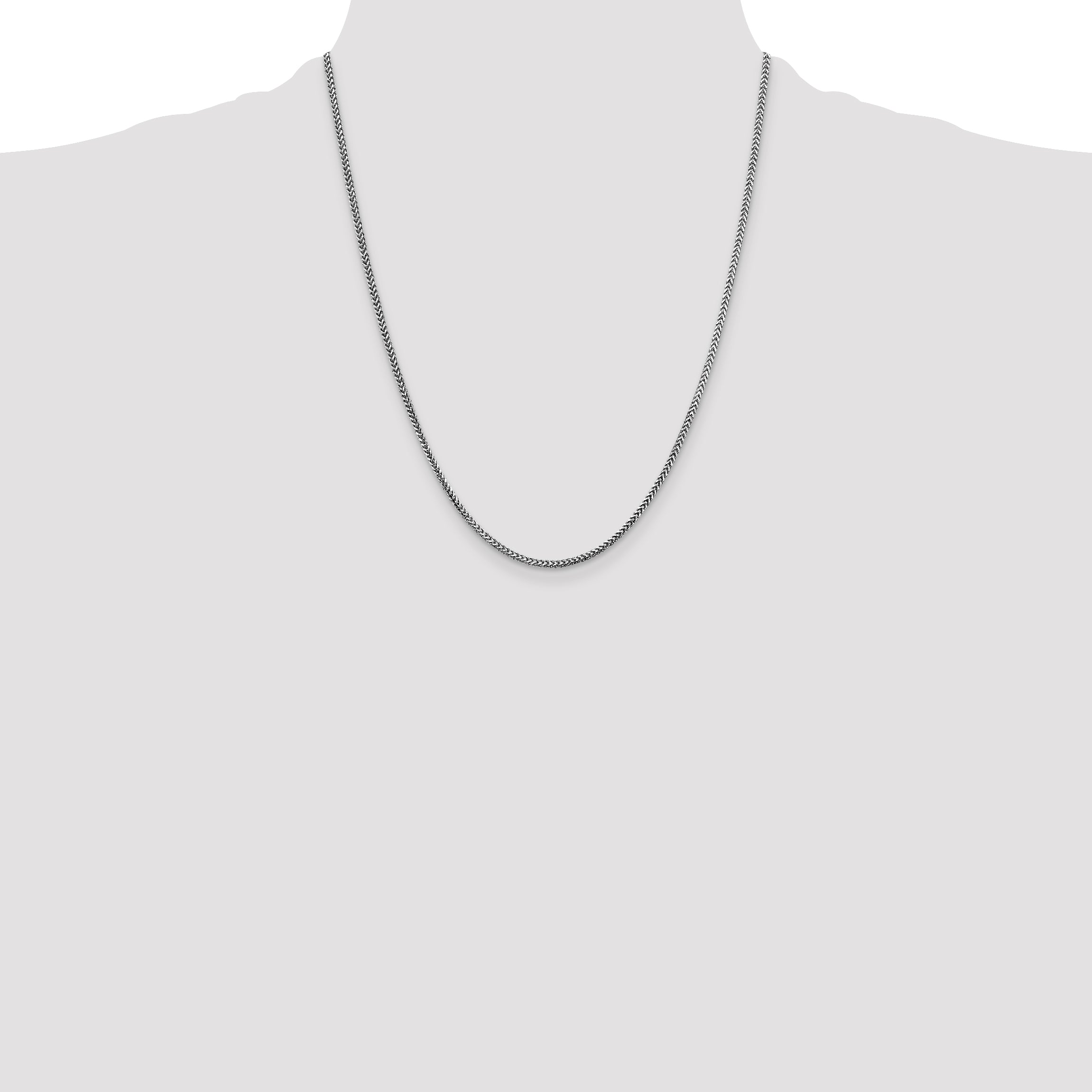 14K White Gold 22 inch 1.5mm Franco with Lobster Clasp Chain