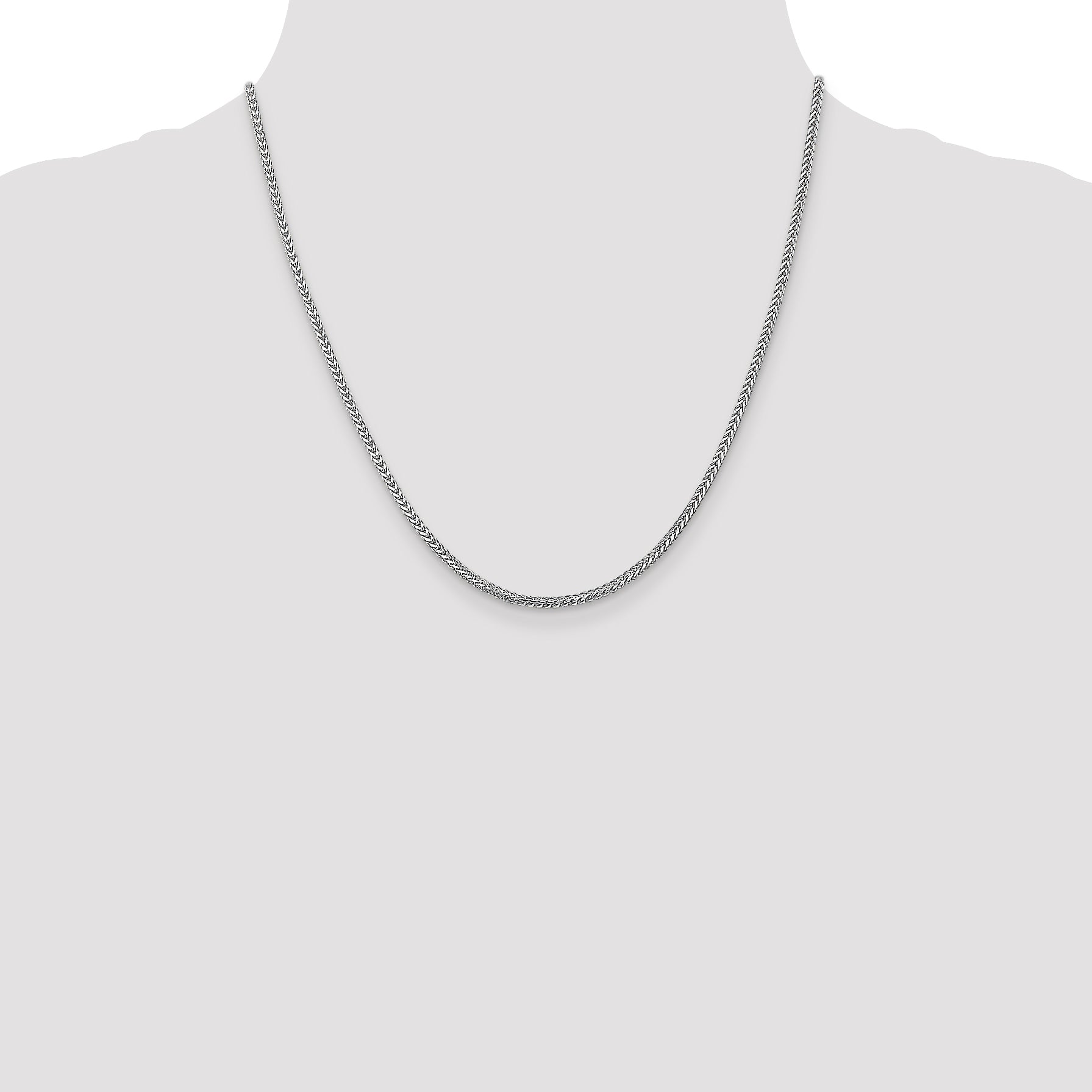 14K White Gold 20 inch 2mm Franco with Lobster Clasp Chain