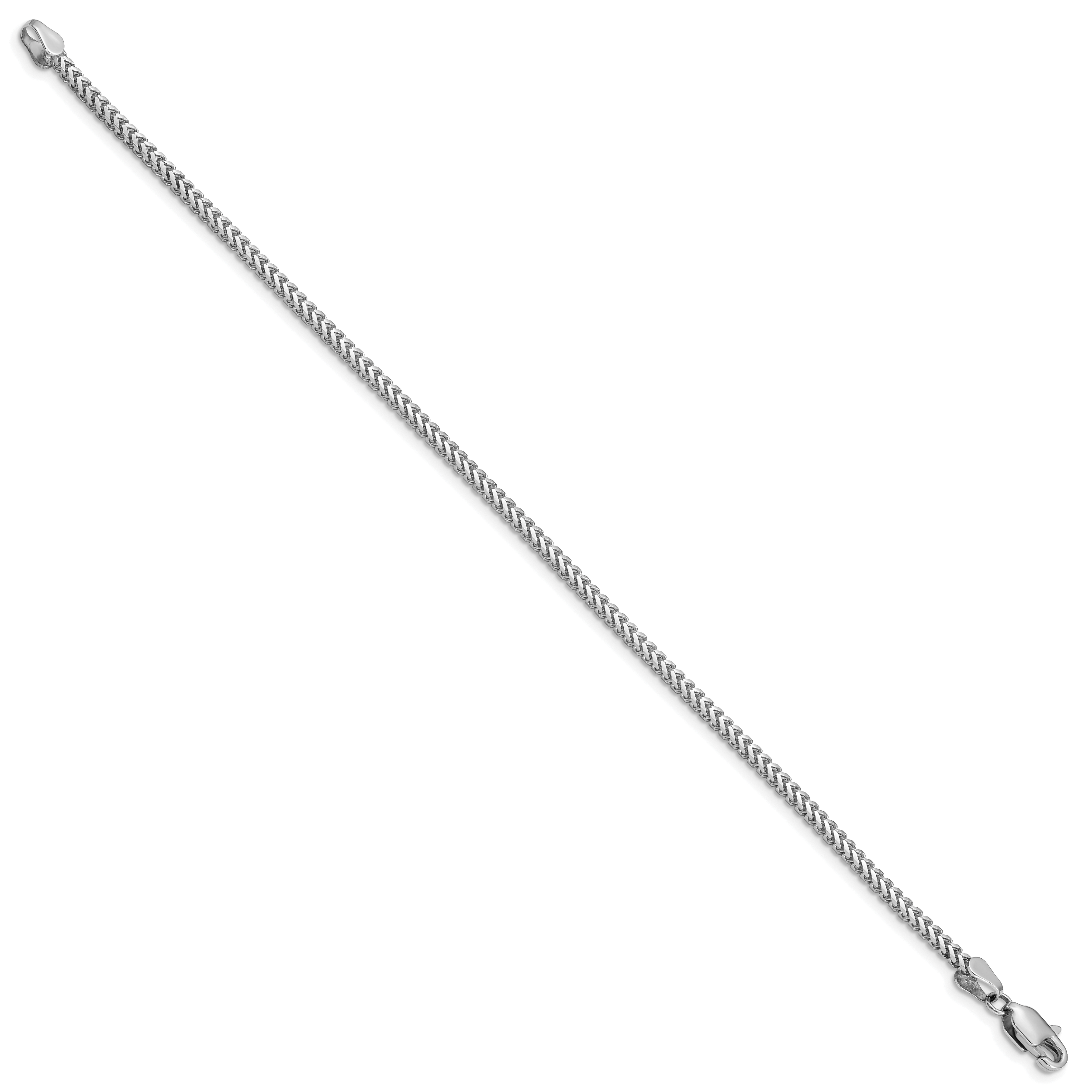 14K White Gold 7 inch 2mm Franco with Lobster Clasp Bracelet Secondary image
