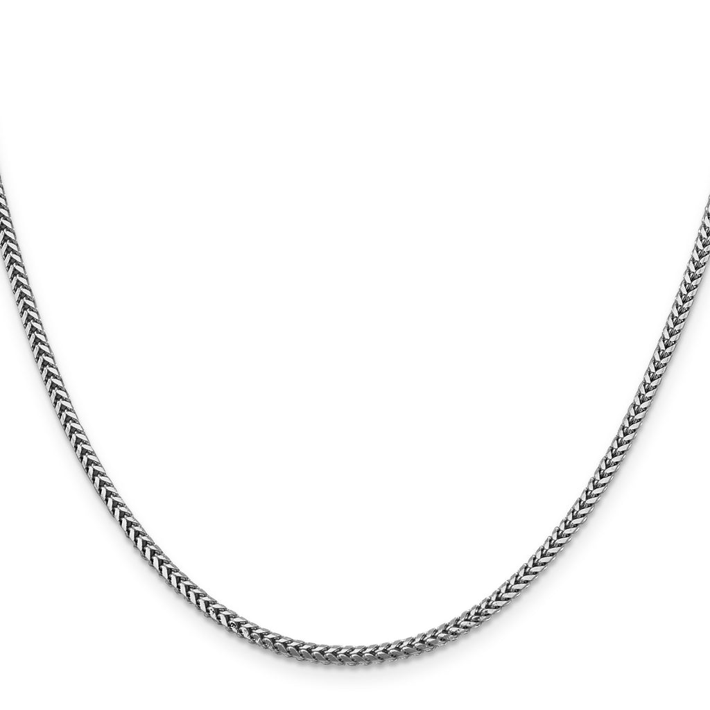 14K White Gold Solid Franco Chain Necklace 2.3mm