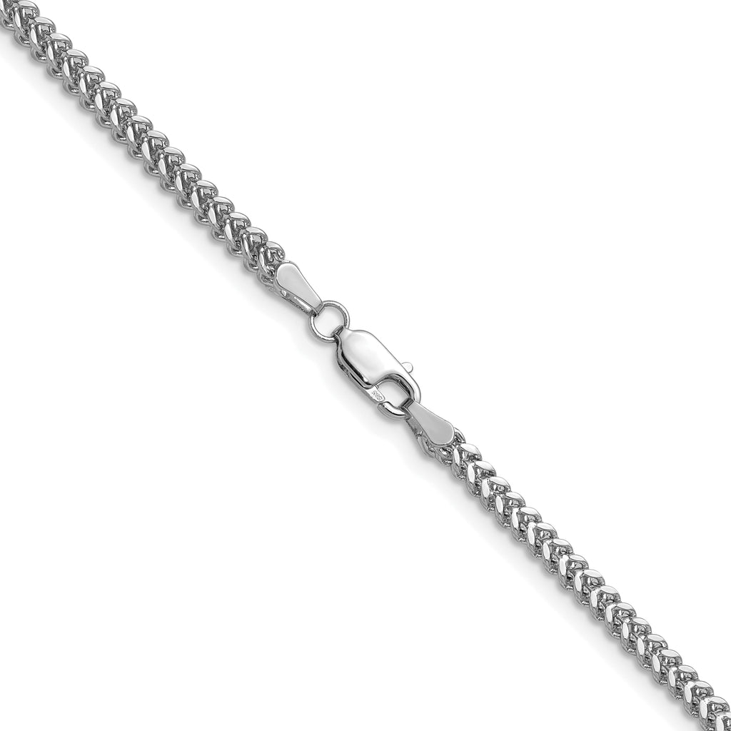 14K White Gold Solid Franco Chain Necklace 2.3mm