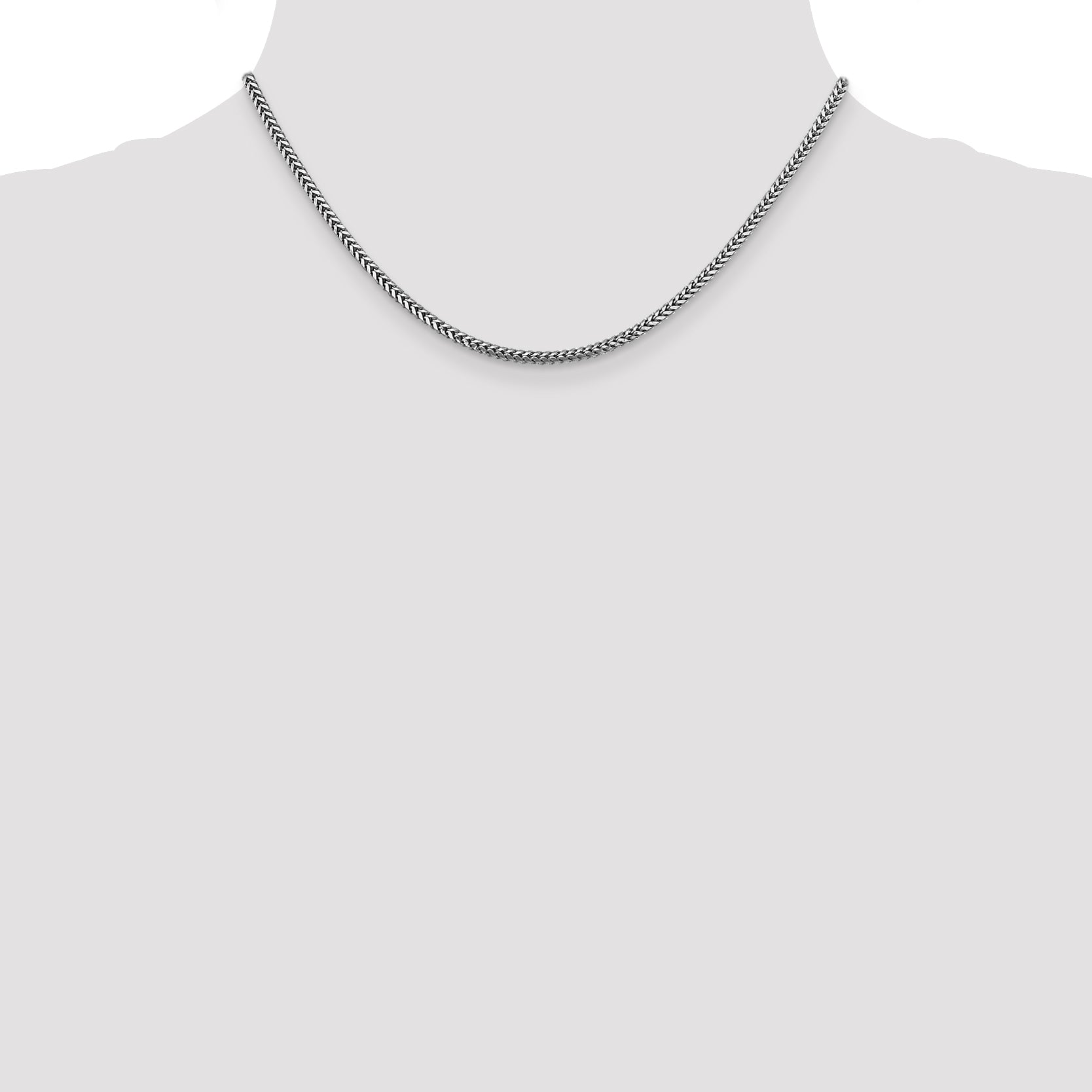 14K White Gold Solid Franco Chain Necklace 2.3mm