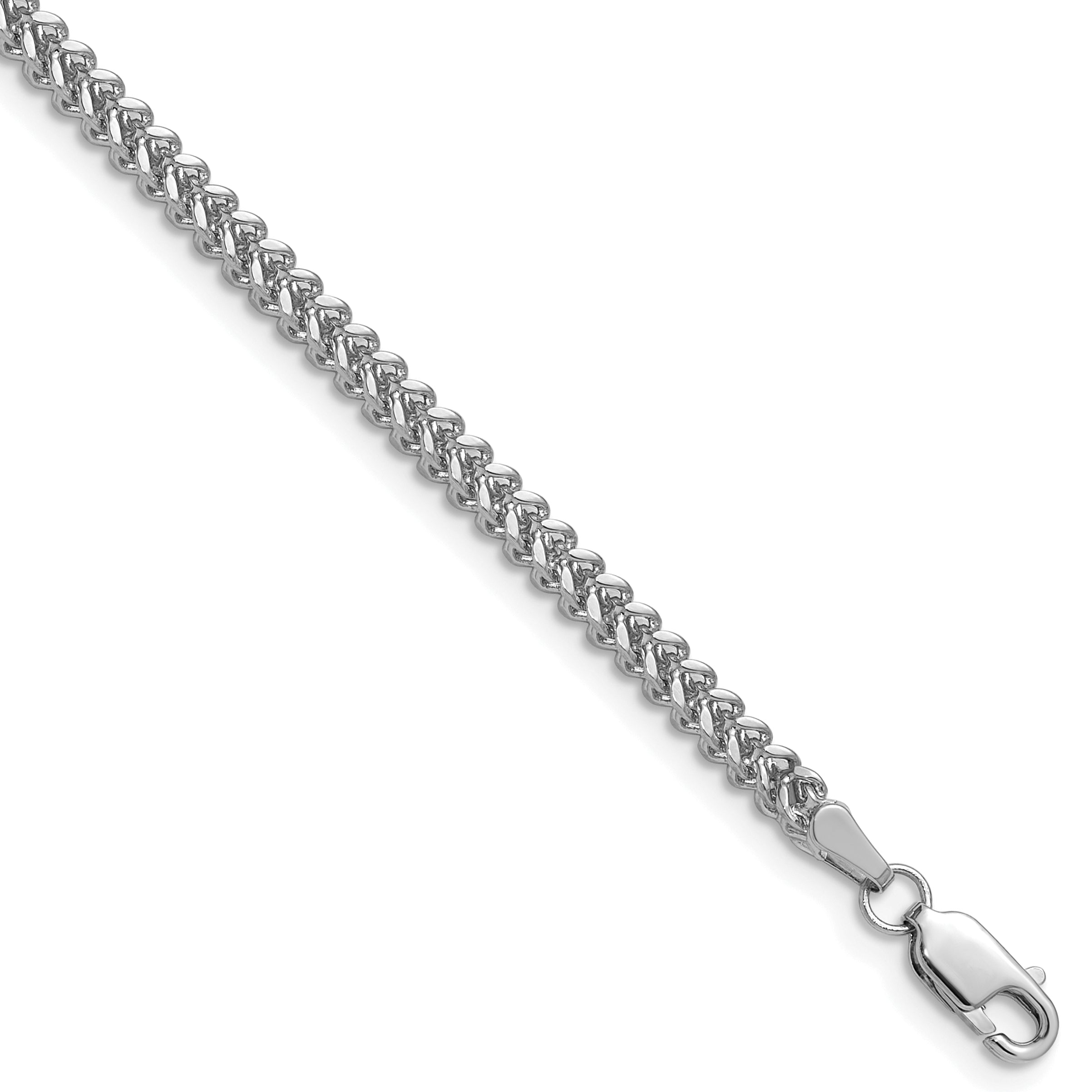 14K White Gold Solid Franco Chain Necklace 2.3mm