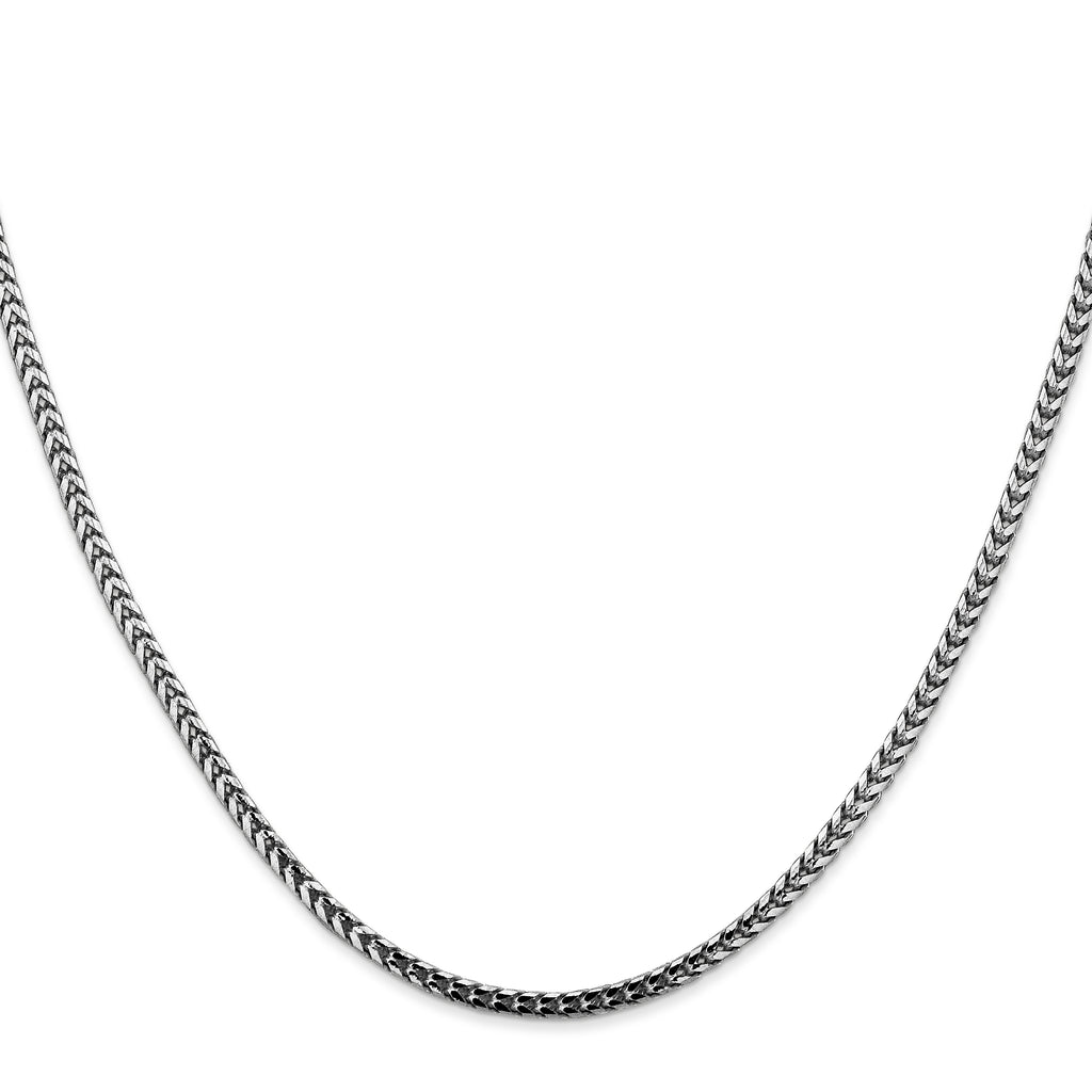 14K White Gold 8 inch 2.5mm Franco with Lobster Clasp Bracelet