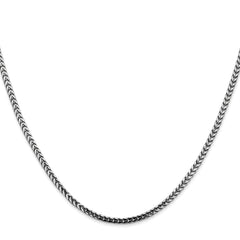 14K White Gold 26 inch 2.5mm Franco with Lobster Clasp Chain