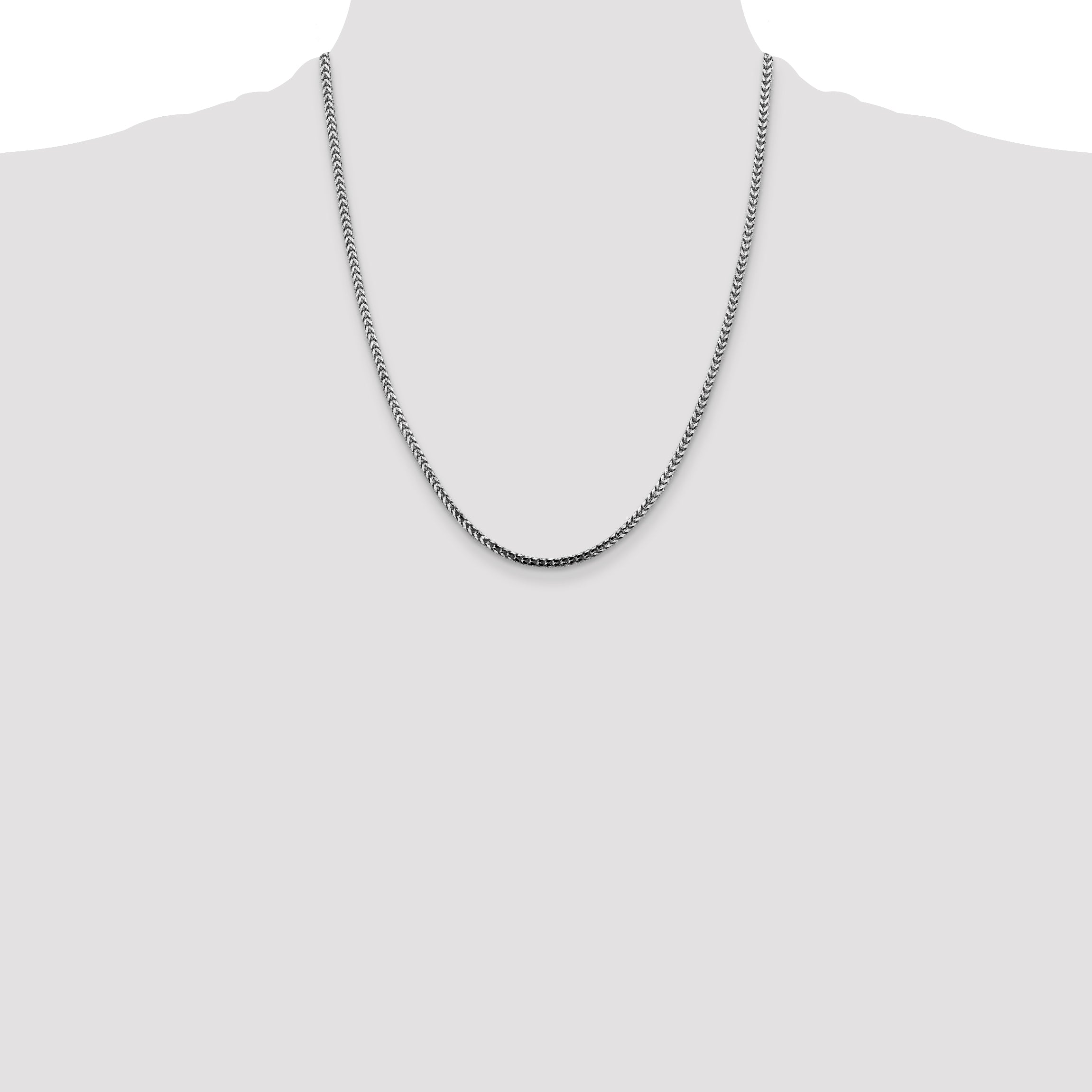 14K White Gold 22 inch 2.5mm Franco with Lobster Clasp Chain