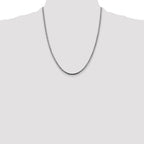 14K White Gold Solid Franco Chain Necklace 2.5mm - Sophia Jewelers