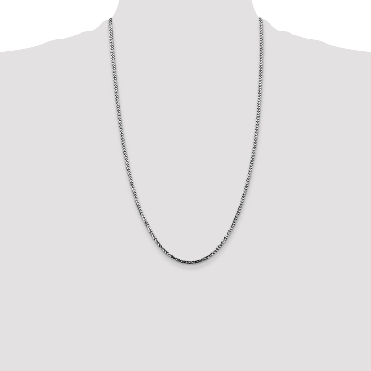14K White Gold Solid Franco Chain Necklace 2.5mm - Sophia Jewelers