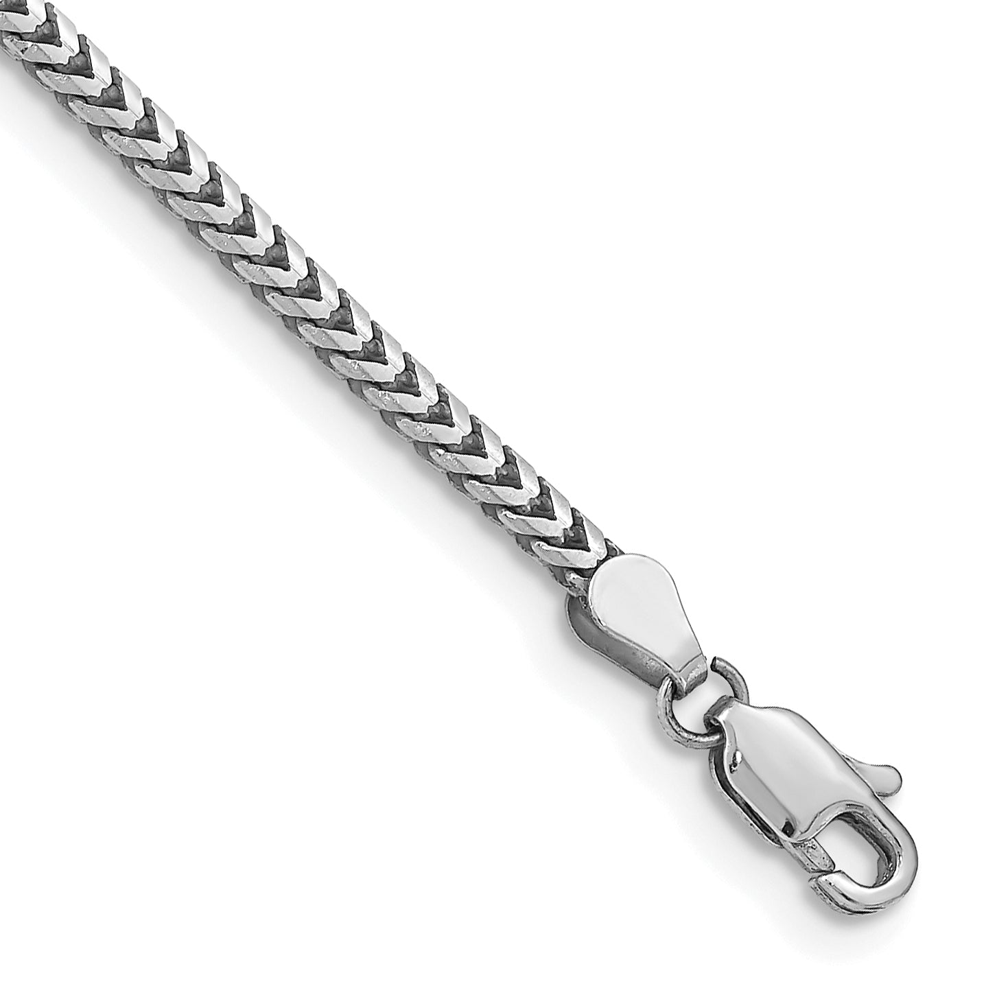 14K White Gold 7 inch 2.5mm Franco with Lobster Clasp Bracelet Main image