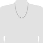 14K White Gold 22 inch 3mm Franco with Fancy Lobster Clasp Chain