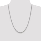 14K White Gold 24 inch 3mm Franco with Fancy Lobster Clasp Chain