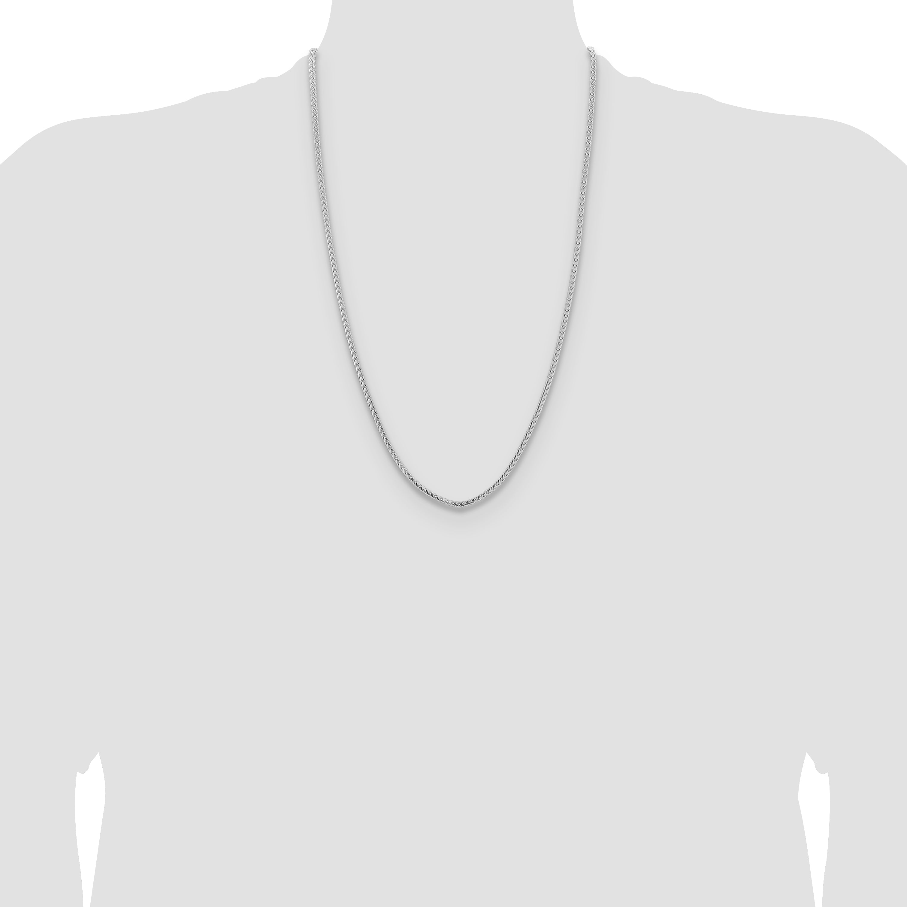 14K White Gold 26 inch 3mm Franco with Fancy Lobster Clasp Chain
