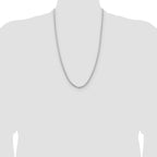 14K White Gold 26 inch 3mm Franco with Fancy Lobster Clasp Chain