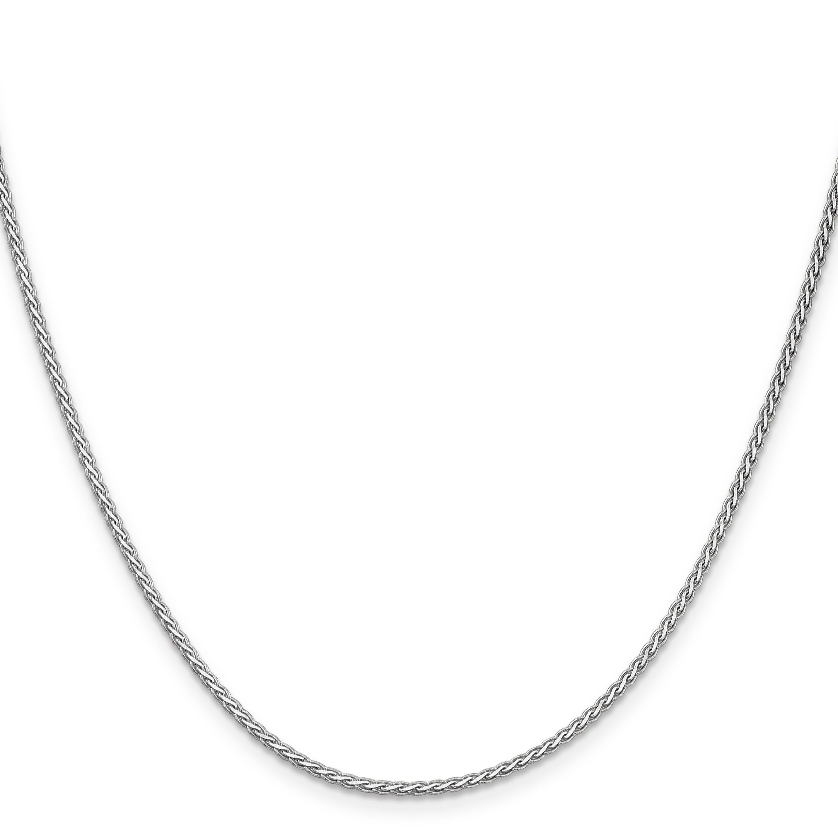 14K White Gold 16 inch 1.9mm Flat Wheat with Lobster Clasp Chain Secondary image
