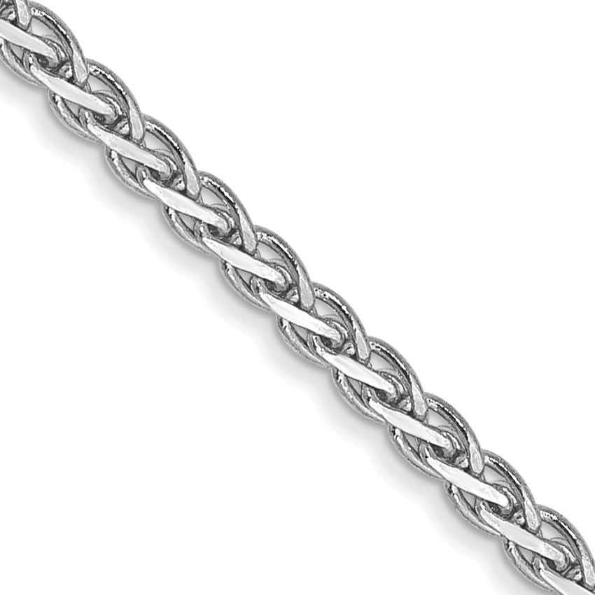 14K White Gold 24 inch 1.9mm Flat Wheat with Lobster Clasp Chain Main image