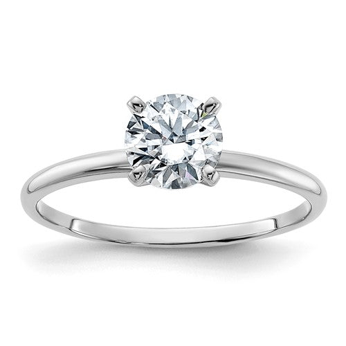 Round Lab-Grown Diamond Solitaire Engagement Ring in 14K White Gold (3/4 ct., VS+ F+), Size 7 - Sophia Jewelers