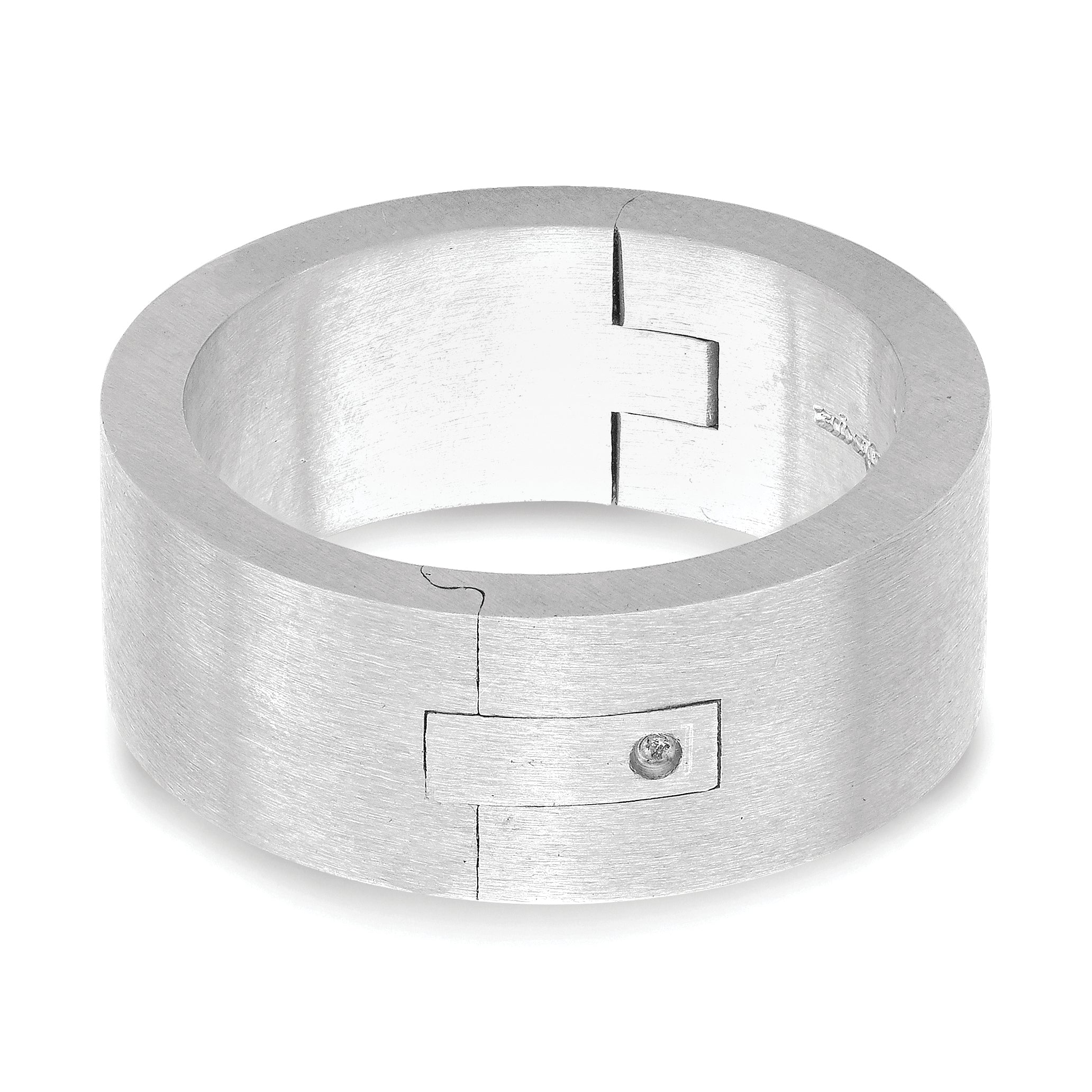 14k White Gold 8mm CLIQ Hinged Shank Size 9.5