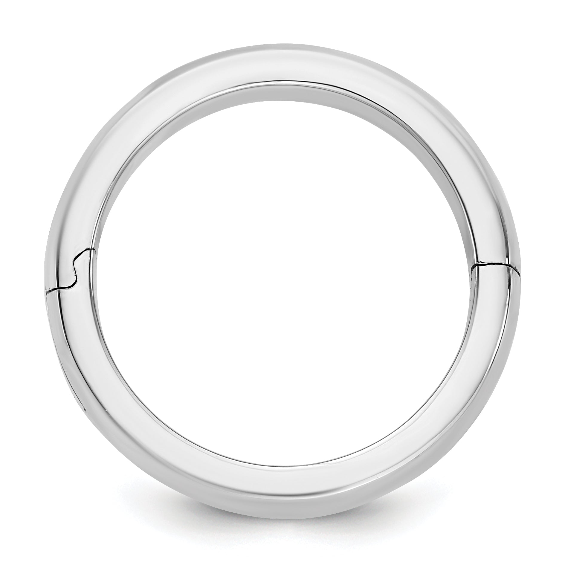 14kw CLIQ 4mm Hinged Half Round Wedding Band Size 12