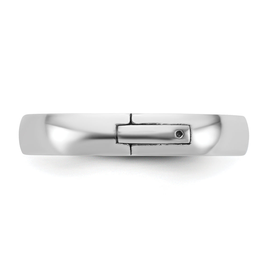14kw CLIQ 4mm Hinged Half Round Wedding Band