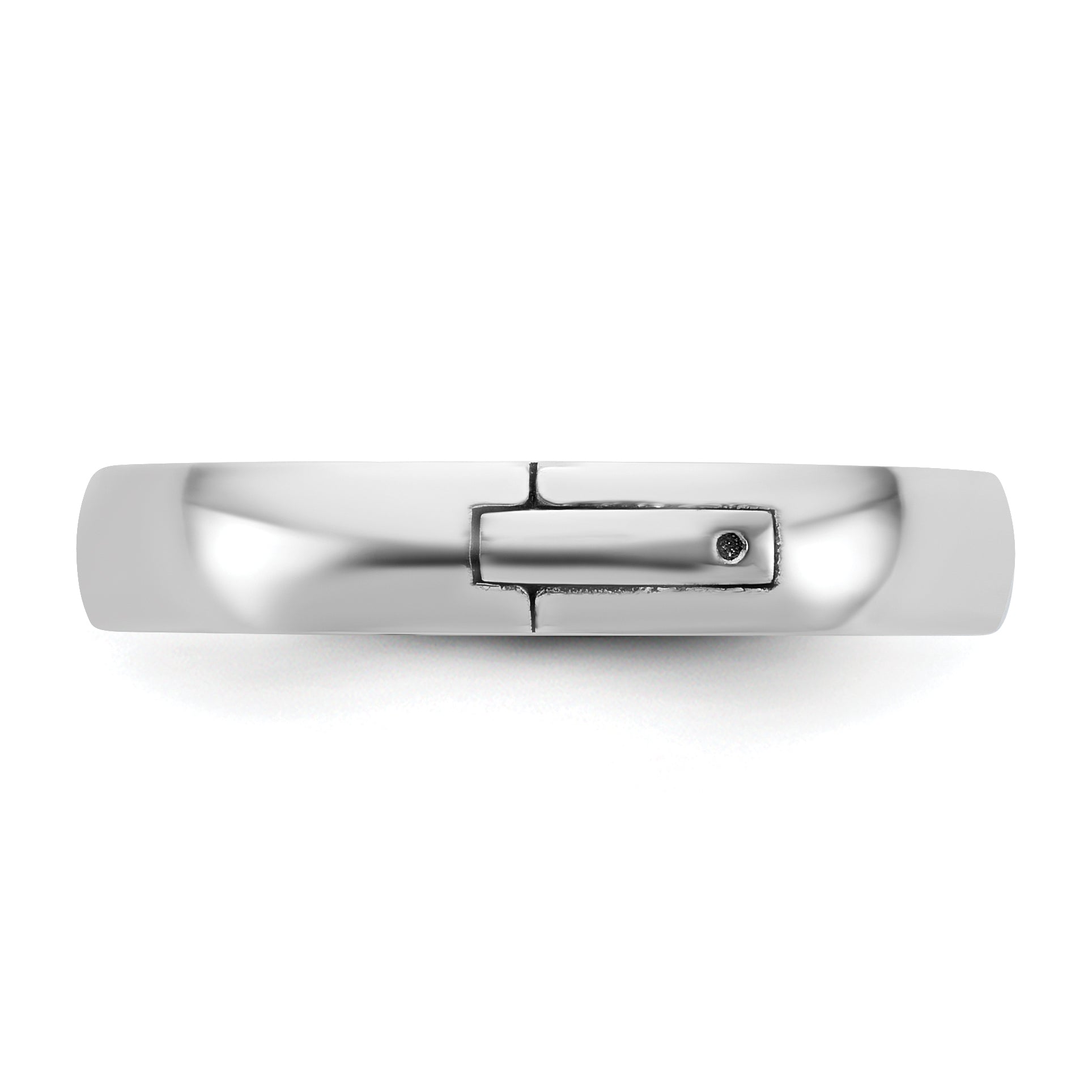 14kw CLIQ 4mm Hinged Half Round Wedding Band