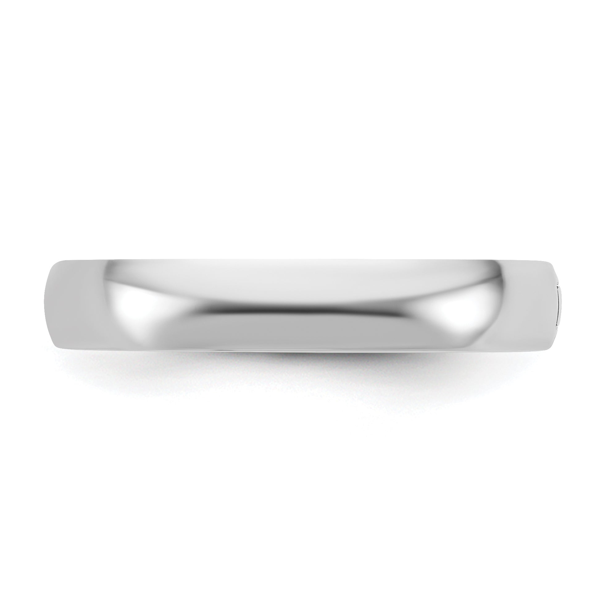 14K White Gold Half-Round Wedding Band 4mm