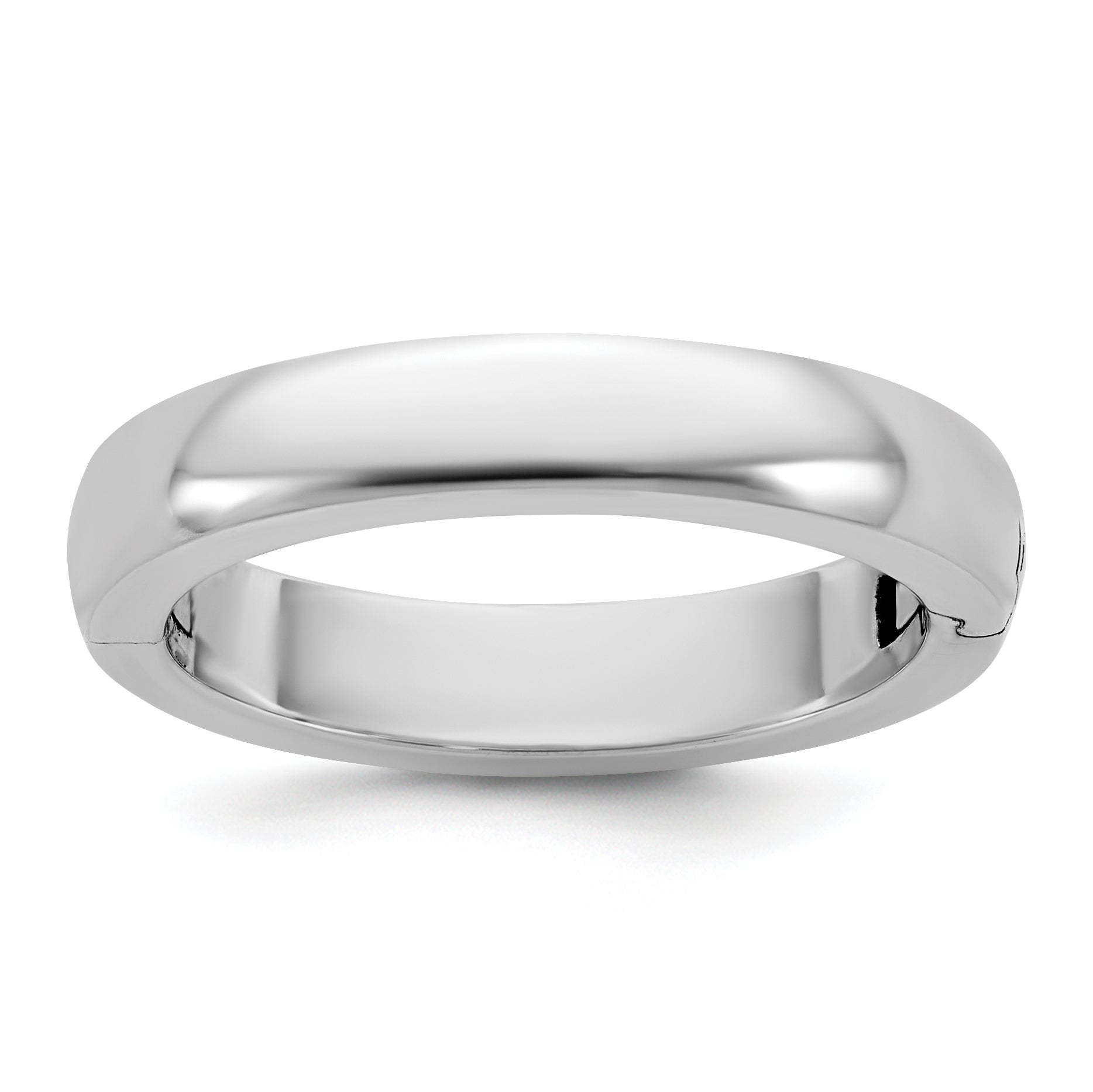 14K White Gold Half-Round Wedding Band 4mm