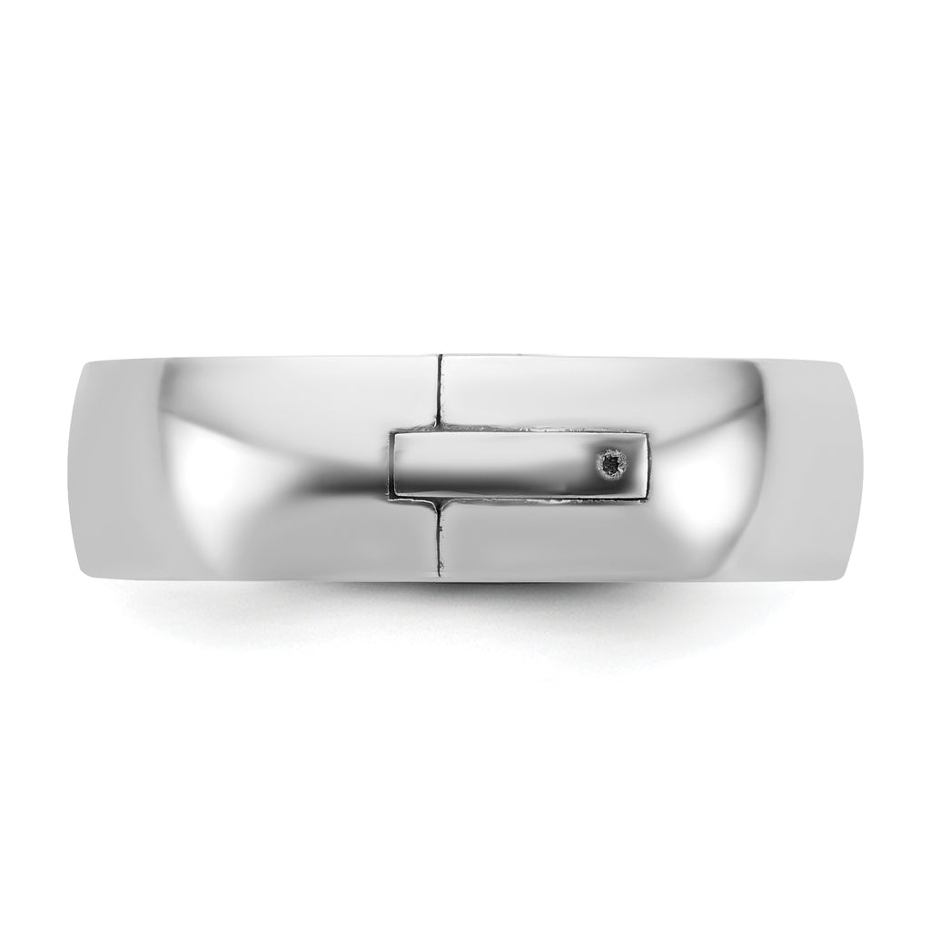 14kw CLIQ 6mm Hinged Half Round Wedding Band