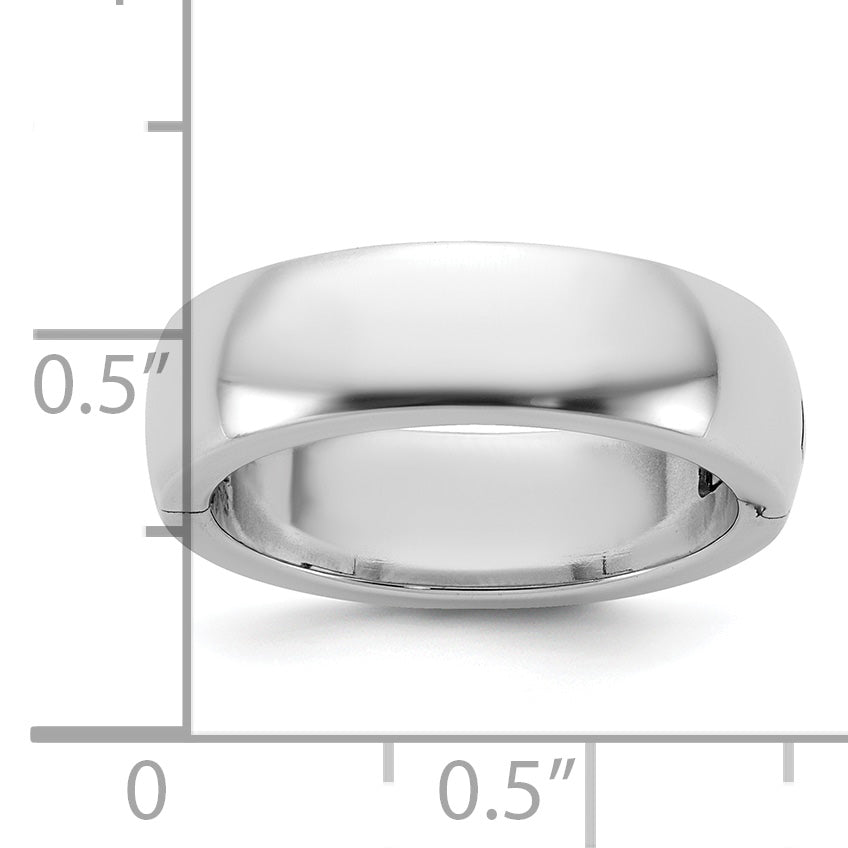 14kw CLIQ 6mm Hinged Half Round Wedding Band Size 12.5