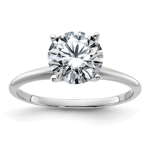 Lab-Grown Diamond Solitaire Engagement Ring in 14K White Gold (2 ct., VS/SI+ G+), Size 7 - Sophia Jewelers